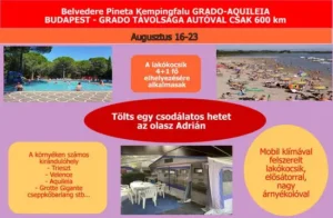 Lakókocsis nyaralás Olaszország- 2025 Augusztus 16-23